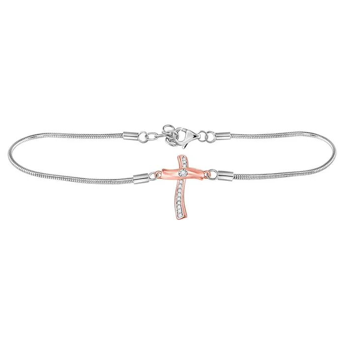 mayamila Sterling Silver Womens Round Diamond Cross Fashion Bracelet 112 Cttw Bracelets mayamila Sterling Silver Womens Round Diamond Cross Fashion Bracelet 112 Cttw Bracelets
