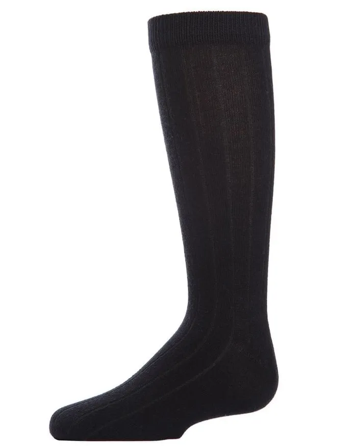 Memoi Boys Ribbed Crew Socks 3pack Black MK10950 Memoi Rings