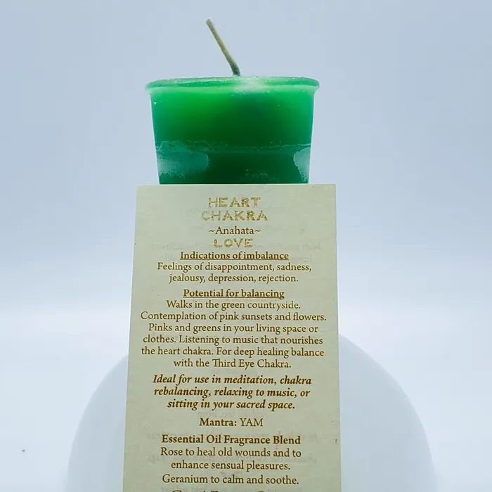 Necklaces Crystal Journey Candles Heart Chakra Green Votive Candle Reiki Charged
