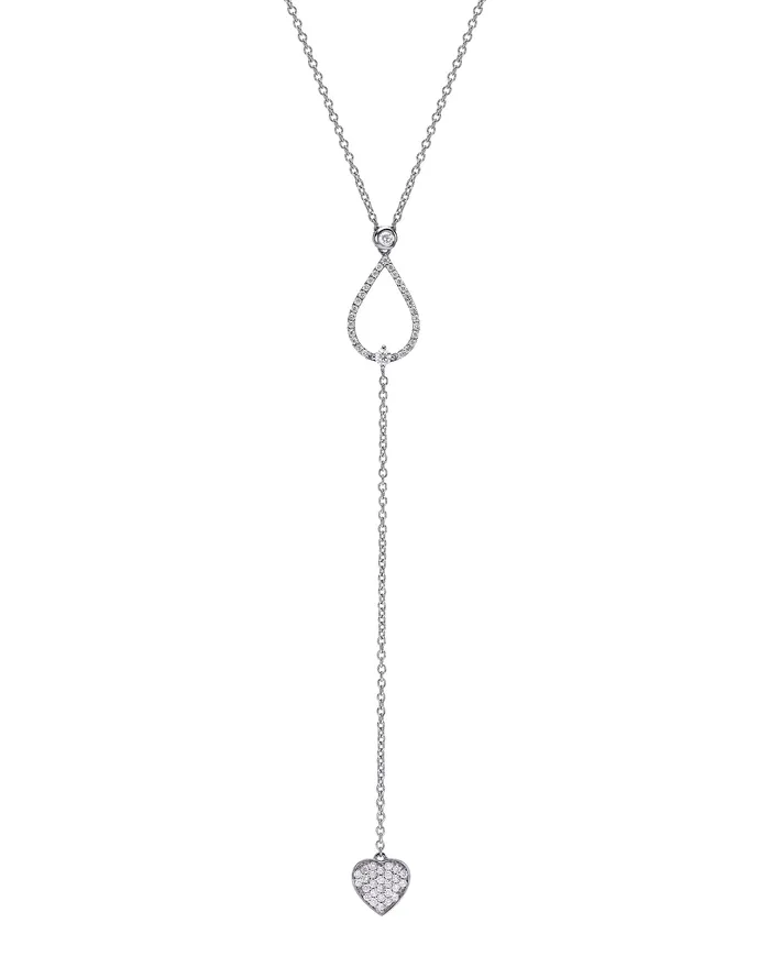 Necklaces Hanging Heart Diamond Necklace The Private Room Fine Jewelry
