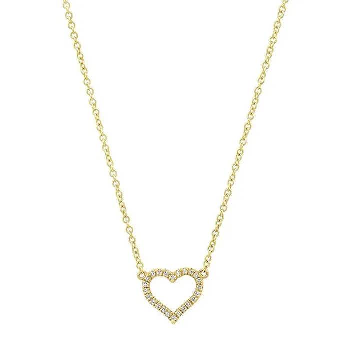 Necklaces Jennifer Meyer Diamond Small Open Heart Necklace18k