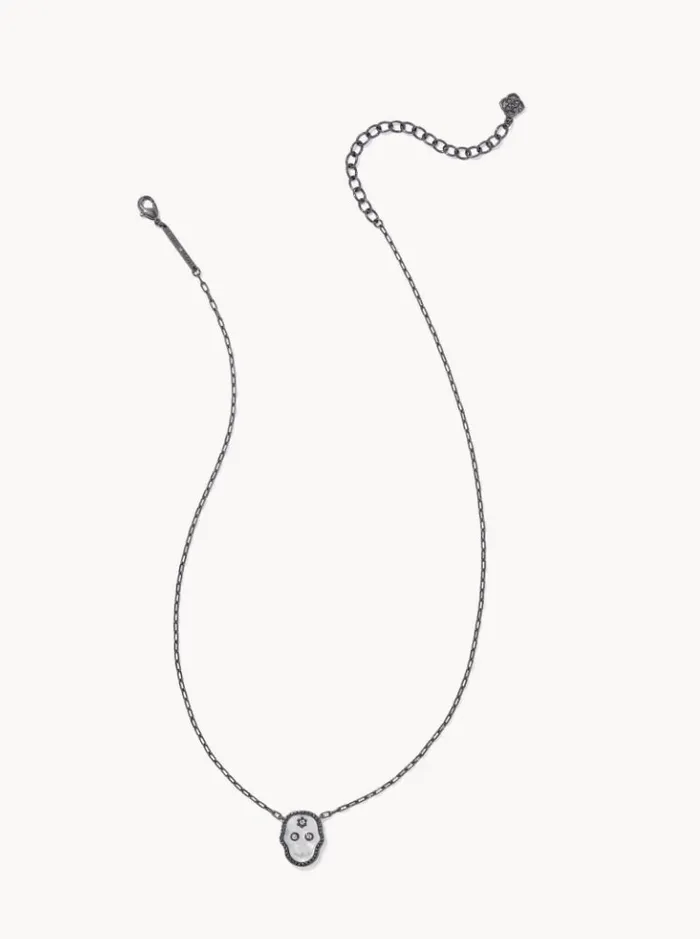 Necklaces KENDRA SCOTT KENDRA SCOTT Skeleton Gunmetal Short Pendant Necklace in Ivory MotherofPearl 9608866600