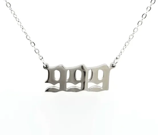 Necklaces LOV Angel Number Necklace 999 Stainless Steel
