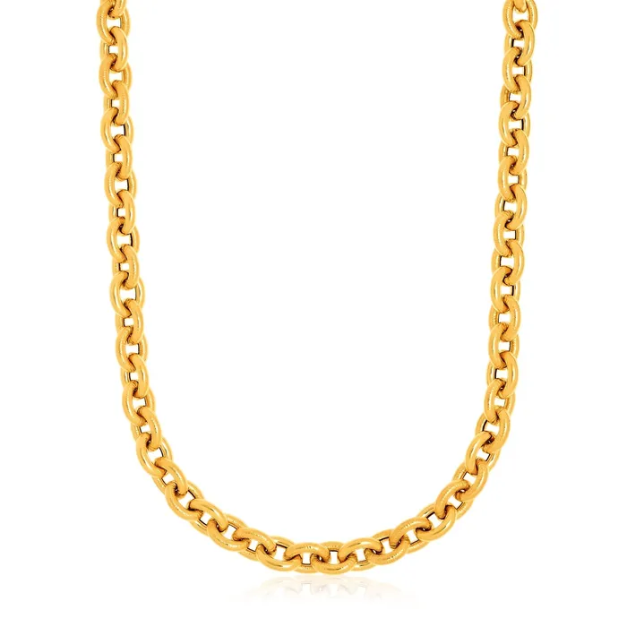Necklaces MayaMila 14k Yellow Gold Cable Chain with Texture Necklace Necklaces MayaMila 14k Yellow Gold Cable Chain with Texture Necklace