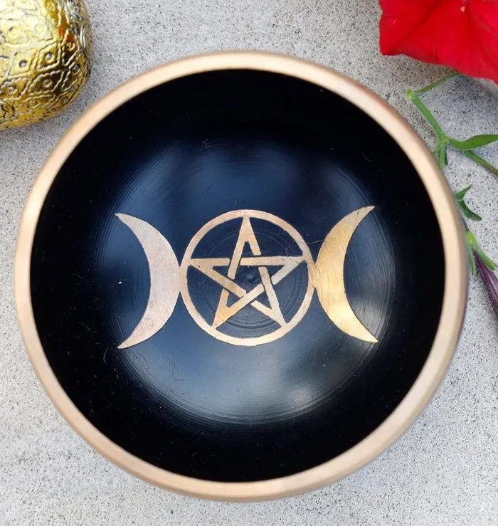 Necklaces Triple Moon Singing Bowl Lungta Imports