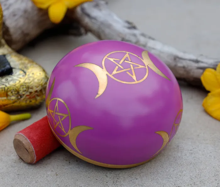 Necklaces Triple Moon Singing Bowl Lungta Imports