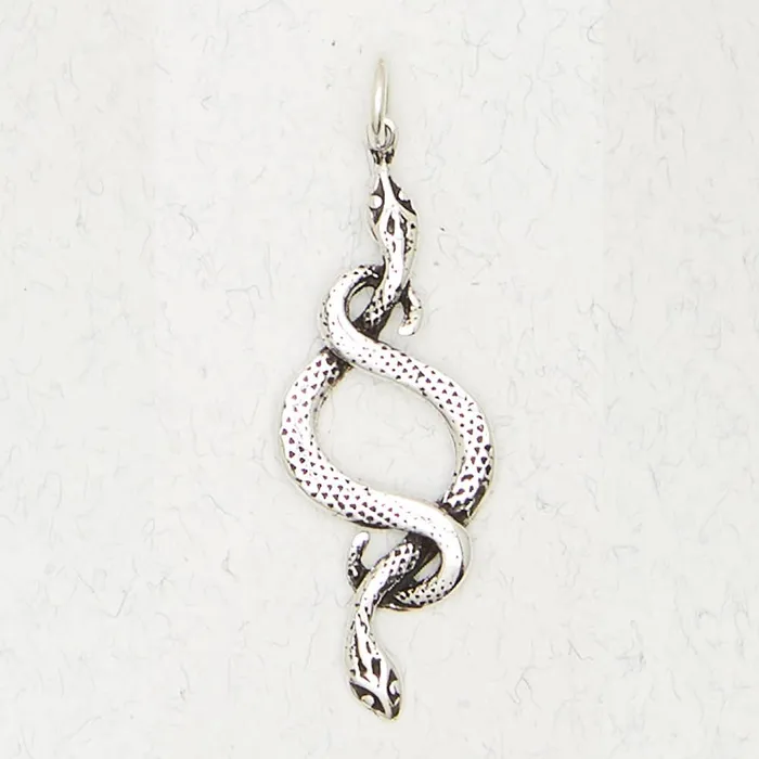 Nirvana Necklaces Sterling Silver Pendant Mating Snakes