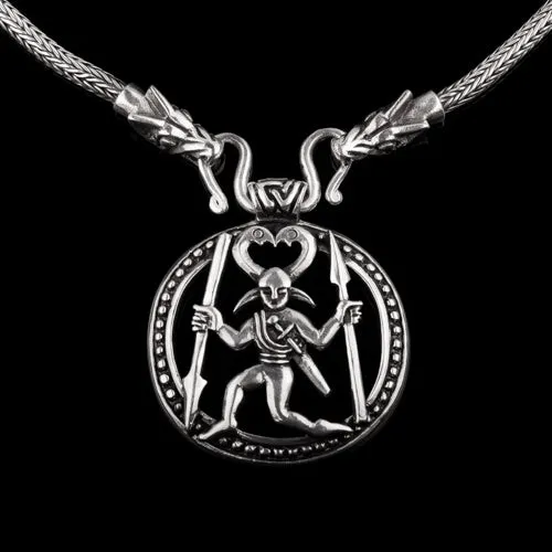 Northan Viking Silver Necklaces Odin Horned Viking Warrior Pendant