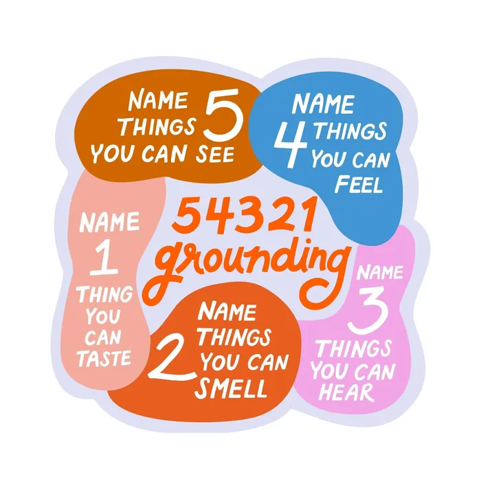 Odd Daughter Paper Co Earrings 54321 Grounding Vinyl Mental Health Sticker