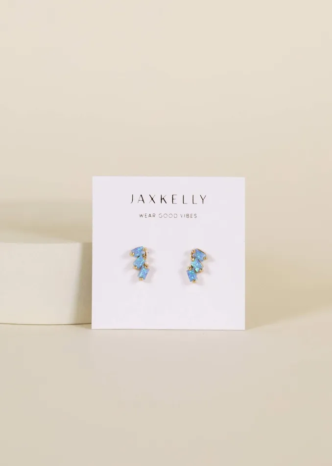 Offset Trio Fire Opal Earring JaxKelly Earrings
