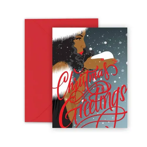 Paper Rehab Earrings In The Snow Card Holiday Card