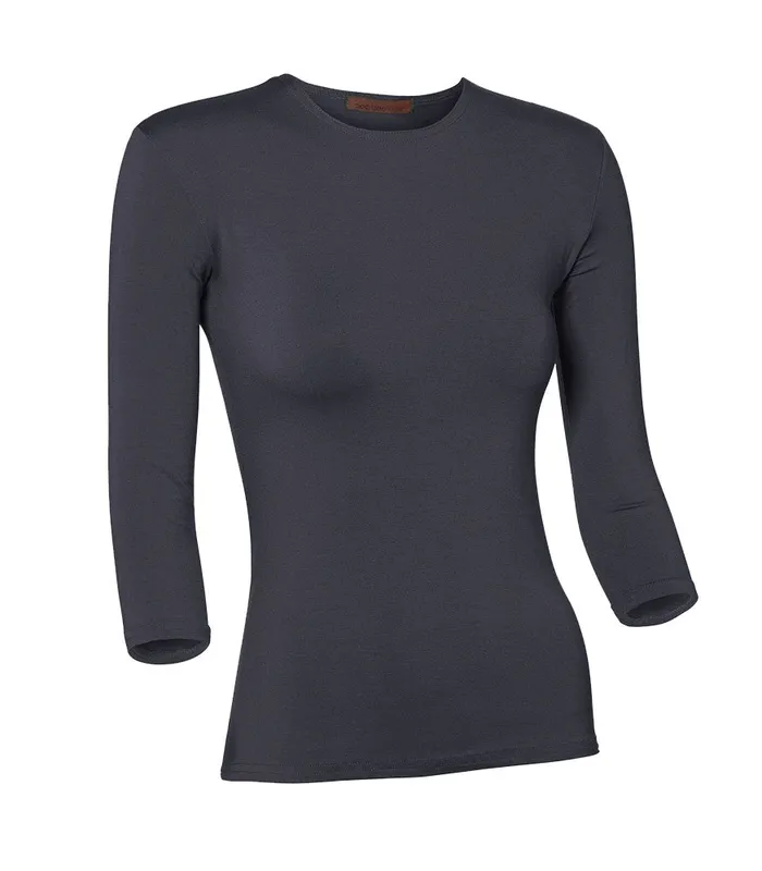PBJ Ladies Modal 34 Sleeve Shell Dark Navy Pea Bee Jae Earrings