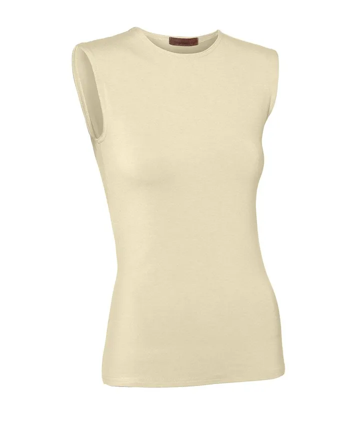 Pea Bee Jae Earrings PBJ Ladies Cotton Sleeveless Shell Cream