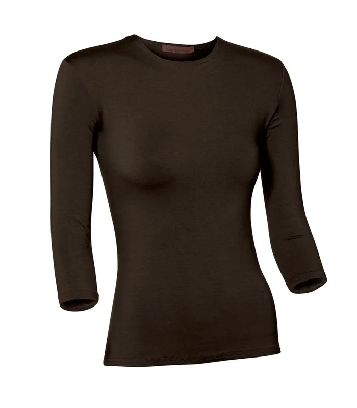 Pea Bee Jae PBJ Ladies Cotton 34 Sleeve Shell Brown Earrings