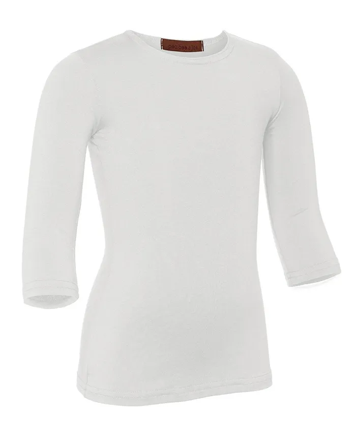 Pea Bee Jae Rings PBJ Girls Cotton 34 Sleeve Shell White