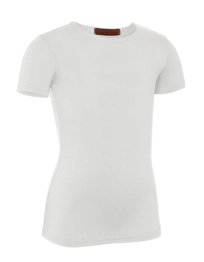 Pea Bee Jae Rings PBJ Girls Modal Short Sleeve Shell White