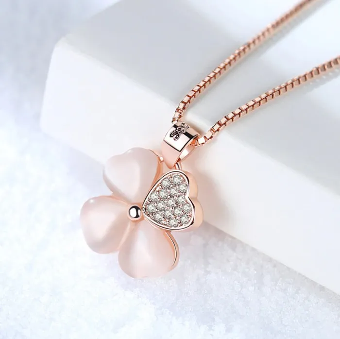 Pink Clover Sorasol Necklaces