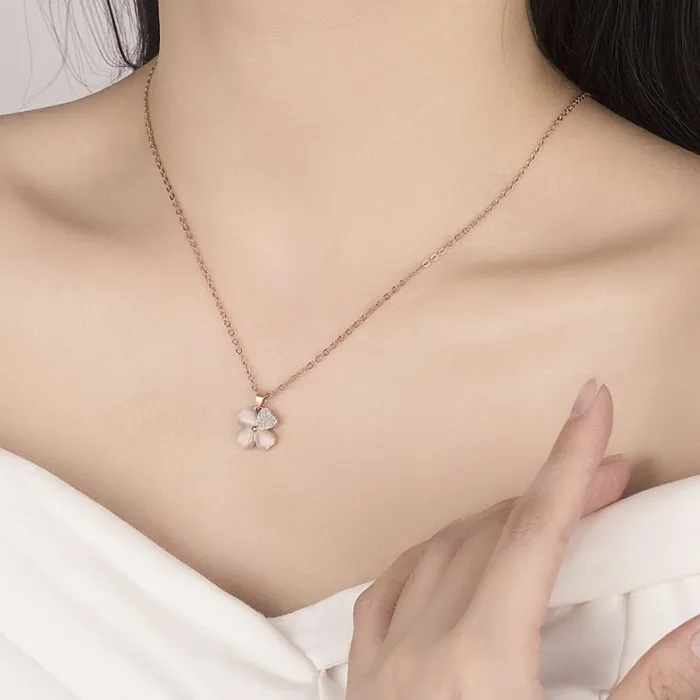 Pink Clover Sorasol Necklaces