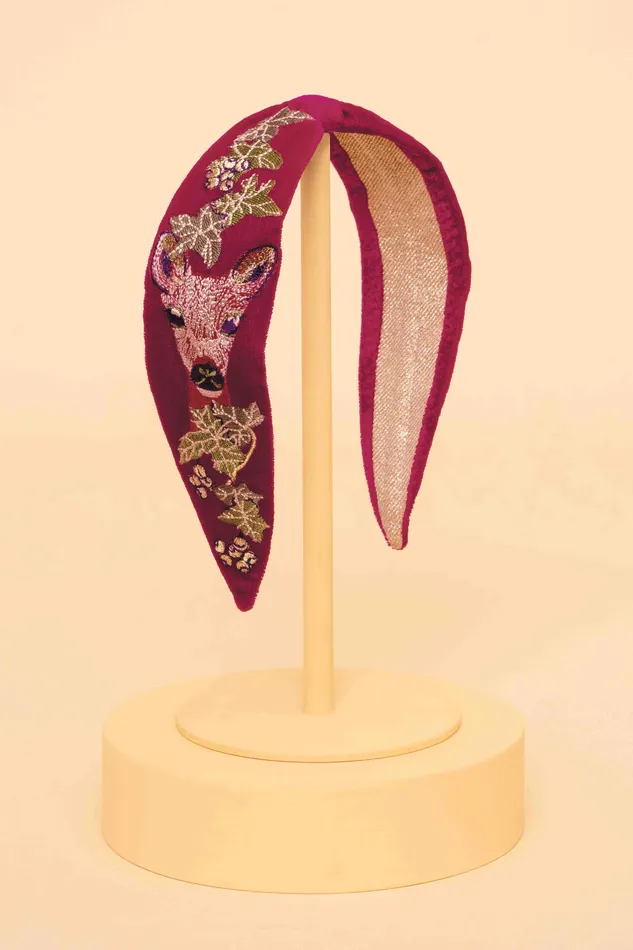 Powder Design inc Earrings Velvet Narrow Headband Enchanted Evening Doe Fuchsia