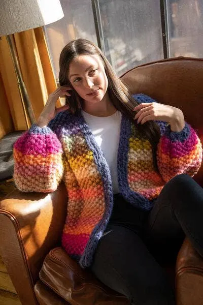 Rainbow Knitted Cardigan SAACHI Earrings