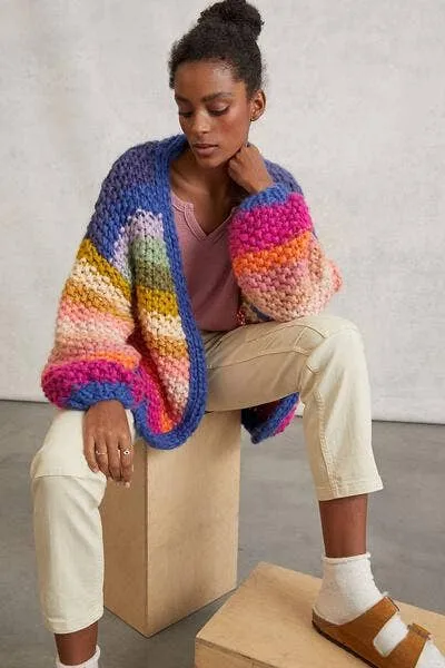 Rainbow Knitted Cardigan SAACHI Earrings