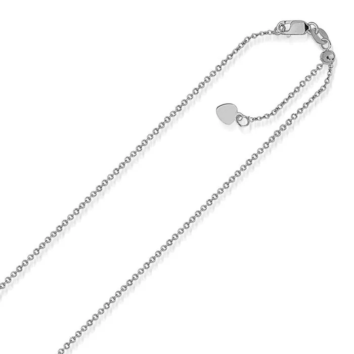 Rings 10k White Gold Singapore Style Adjustable Chain 11 mm MayaMila