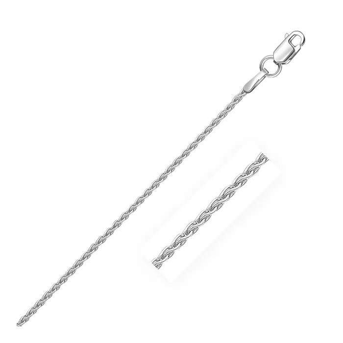 Rings 14k White Gold Round Wheat Chain 12mm MayaMila