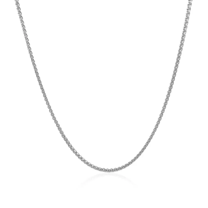 Rings 14k White Gold Round Wheat Chain 12mm MayaMila