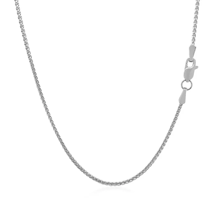 Rings 14k White Gold Round Wheat Chain 12mm MayaMila