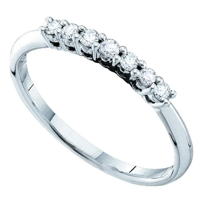 Rings 14kt White Gold Womens Round Paveset Diamond Slender Wedding Band 15 Cttw mayamila Rings 14kt White Gold Womens Round Paveset Diamond Slender Wedding Band 15 Cttw mayamila