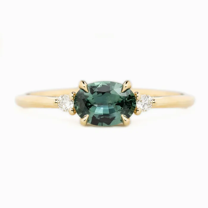 Rings Envero Jewelry Emilie Ring 085ct Blue Green Madagascar Sapphire 14k Yellow Gold One of a kind Rings Envero Jewelry Emilie Ring 085ct Blue Green Madagascar Sapphire 14k Yellow Gold One of a kind