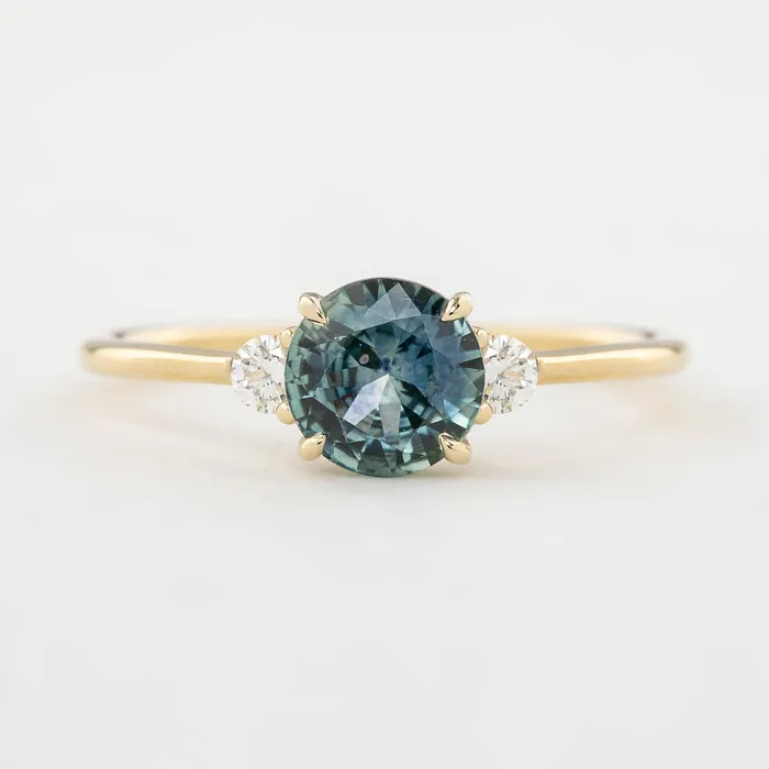 Rings Envero Jewelry Emilie Ring 095ct Blue Green Montana Sapphire One of a kind