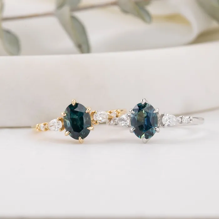 Rings Envero Jewelry Estel Fleur Petal Ring 146ct Teal Blue Montana Sapphiree 14k Yellow Gold One of a kind Rings Envero Jewelry Estel Fleur Petal Ring 146ct Teal Blue Montana Sapphiree 14k Yellow Gold One of a kind