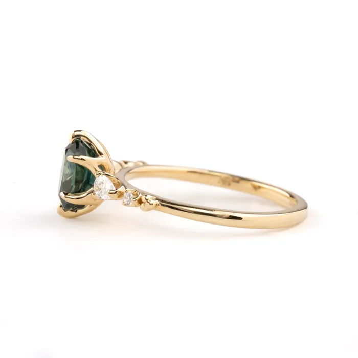 Rings Envero Jewelry Estel Fleur Petal Ring 146ct Teal Blue Montana Sapphiree 14k Yellow Gold One of a kind Rings Envero Jewelry Estel Fleur Petal Ring 146ct Teal Blue Montana Sapphiree 14k Yellow Gold One of a kind