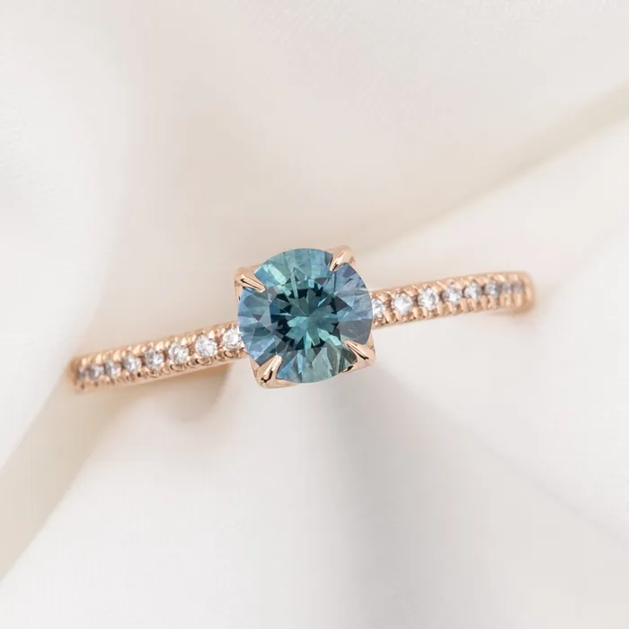Rings Envero Jewelry Maria Ring 075ct Blue Green Montana Sapphire 14k Rose Gold One of a kind Rings Envero Jewelry Maria Ring 075ct Blue Green Montana Sapphire 14k Rose Gold One of a kind