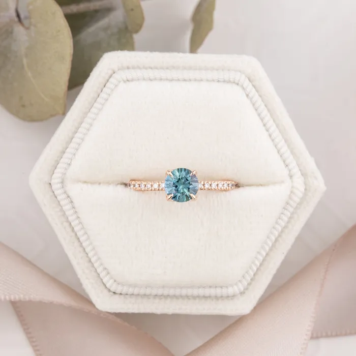 Rings Envero Jewelry Maria Ring 075ct Blue Green Montana Sapphire 14k Rose Gold One of a kind Rings Envero Jewelry Maria Ring 075ct Blue Green Montana Sapphire 14k Rose Gold One of a kind