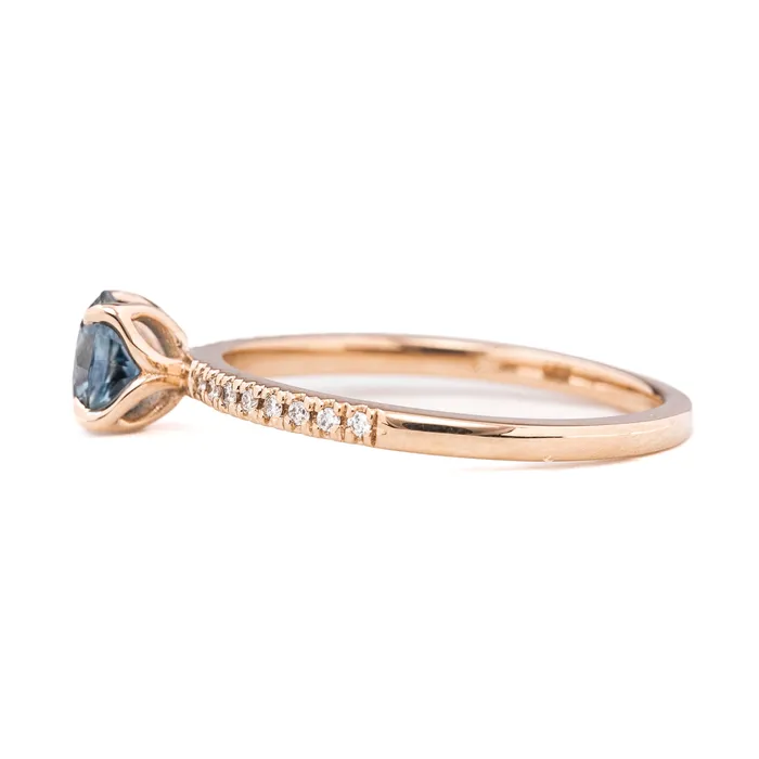 Rings Envero Jewelry Maria Ring 075ct Blue Green Montana Sapphire 14k Rose Gold One of a kind Rings Envero Jewelry Maria Ring 075ct Blue Green Montana Sapphire 14k Rose Gold One of a kind