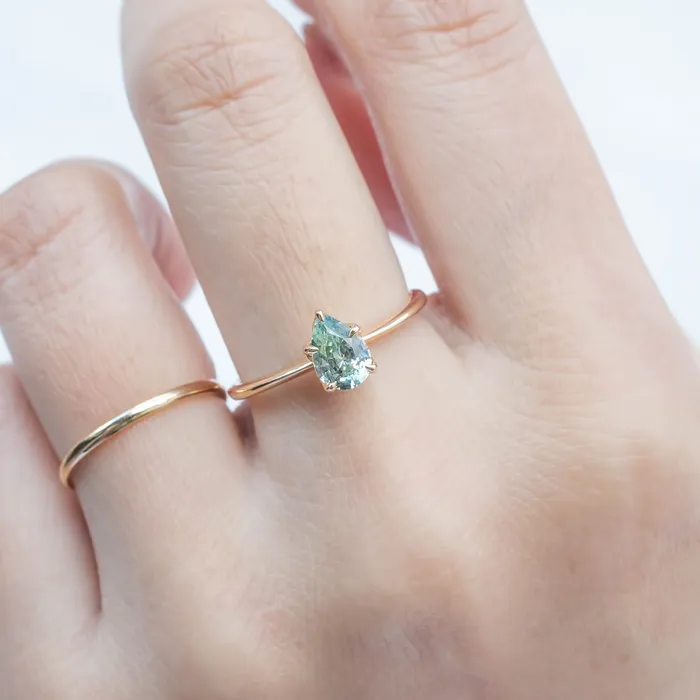 Rings Envero Jewelry Sara Ring 083ct Light Green Teardrop Montana Sapphire One of a kind Rings Envero Jewelry Sara Ring 083ct Light Green Teardrop Montana Sapphire One of a kind