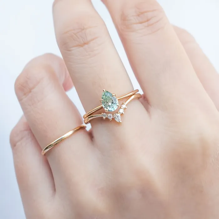 Rings Envero Jewelry Sara Ring 083ct Light Green Teardrop Montana Sapphire One of a kind Rings Envero Jewelry Sara Ring 083ct Light Green Teardrop Montana Sapphire One of a kind