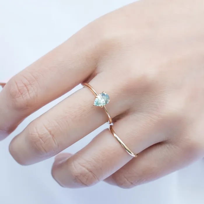 Rings Envero Jewelry Sara Ring 083ct Light Green Teardrop Montana Sapphire One of a kind Rings Envero Jewelry Sara Ring 083ct Light Green Teardrop Montana Sapphire One of a kind