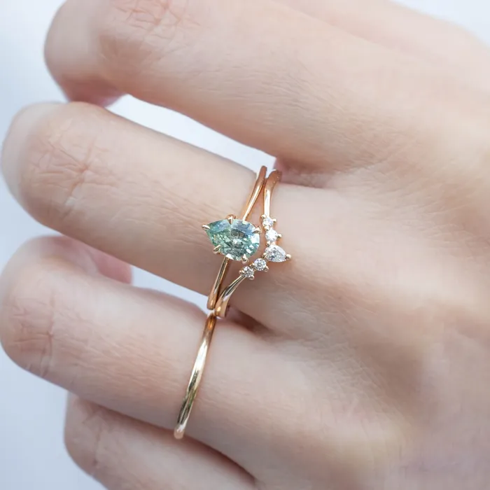 Rings Envero Jewelry Sara Ring 083ct Light Green Teardrop Montana Sapphire One of a kind Rings Envero Jewelry Sara Ring 083ct Light Green Teardrop Montana Sapphire One of a kind