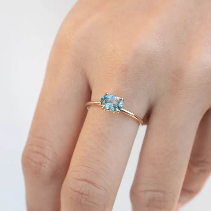 Rings Envero Jewelry Sara Ring 105ct Blue Green Montana Sapphire One of a kind