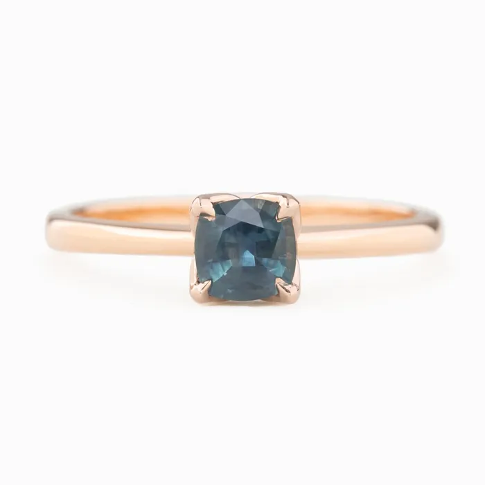 Rings Envero Jewelry Sara Ring 5mm 060ct Teal Blue Montana Sapphire 14k rose gold