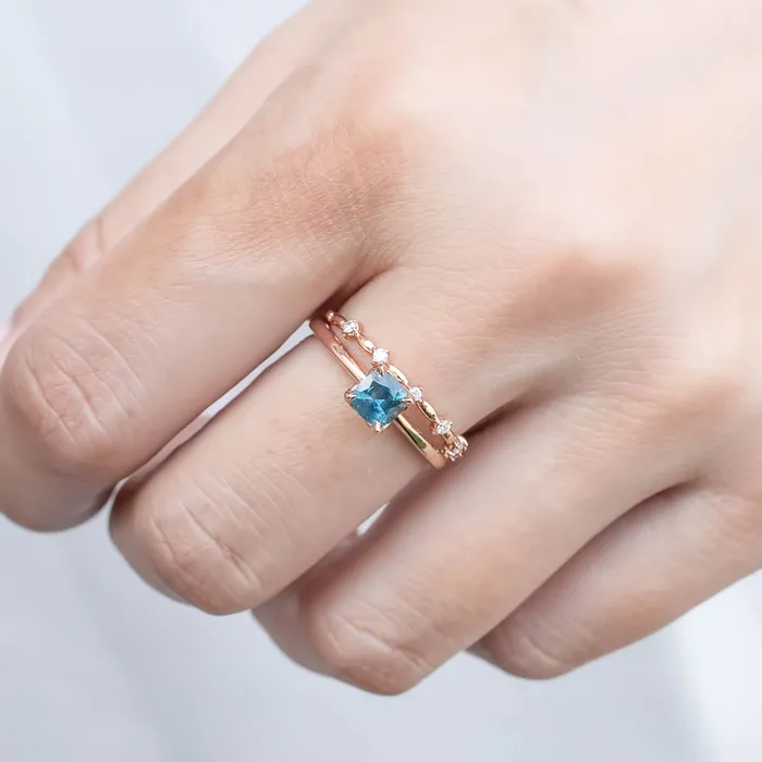Rings Envero Jewelry Sara Ring 5mm 060ct Teal Blue Montana Sapphire 14k rose gold Rings Envero Jewelry Sara Ring 5mm 060ct Teal Blue Montana Sapphire 14k rose gold