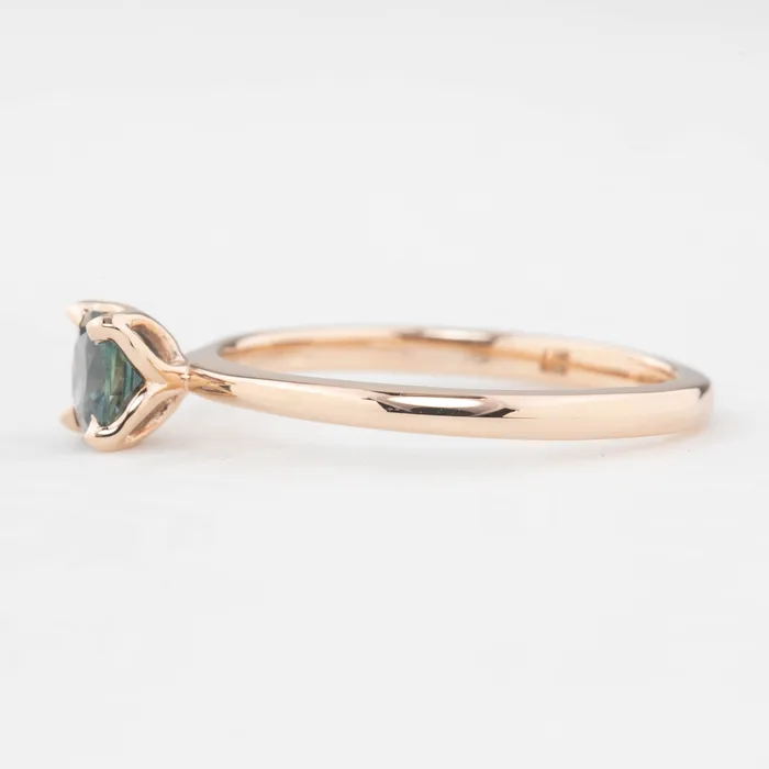 Rings Envero Jewelry Sara Ring 5mm 060ct Teal Blue Montana Sapphire 14k rose gold Rings Envero Jewelry Sara Ring 5mm 060ct Teal Blue Montana Sapphire 14k rose gold