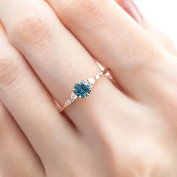Rings Estel Fleur Six Prongs Ring 475mm 060ct Teal Blue Round Montana Sapphire 14K Rose Gold Envero Jewelry Rings Estel Fleur Six Prongs Ring 475mm 060ct Teal Blue Round Montana Sapphire 14K Rose Gold Envero Jewelry