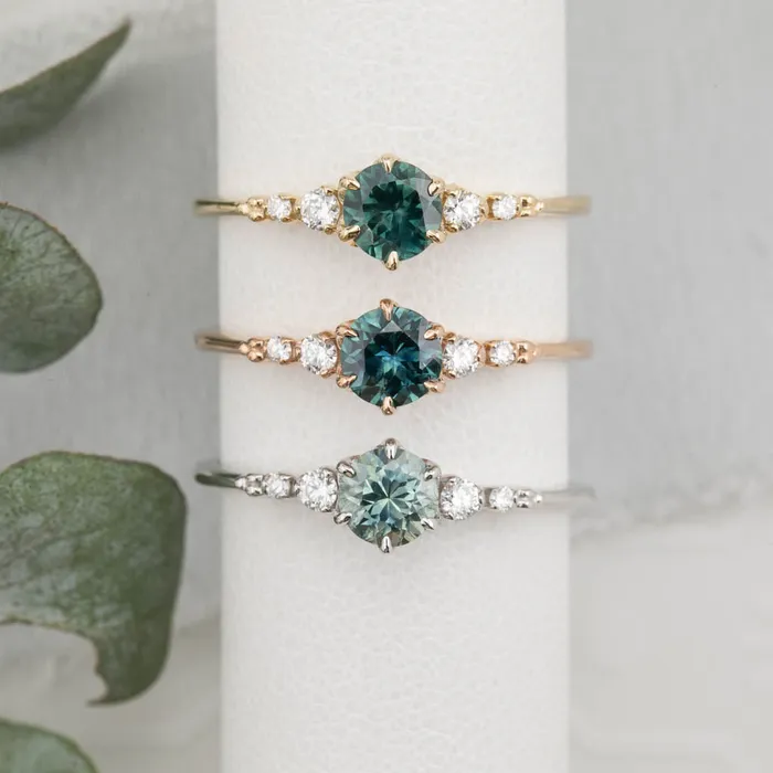 Rings Estel Fleur Six Prongs Ring 475mm 060ct Teal Blue Round Montana Sapphire 14K Rose Gold Envero Jewelry Rings Estel Fleur Six Prongs Ring 475mm 060ct Teal Blue Round Montana Sapphire 14K Rose Gold Envero Jewelry