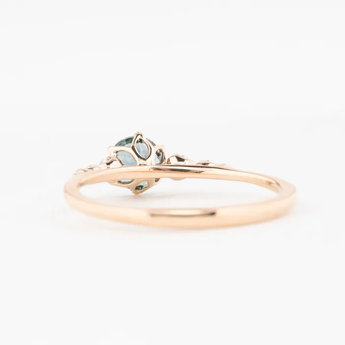 Rings Estel Fleur Six Prongs Ring 475mm 060ct Teal Blue Round Montana Sapphire 14K Rose Gold Envero Jewelry Rings Estel Fleur Six Prongs Ring 475mm 060ct Teal Blue Round Montana Sapphire 14K Rose Gold Envero Jewelry