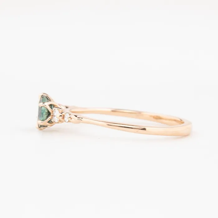 Rings Estel Fleur Six Prongs Ring 475mm 060ct Teal Blue Round Montana Sapphire 14K Rose Gold Envero Jewelry Rings Estel Fleur Six Prongs Ring 475mm 060ct Teal Blue Round Montana Sapphire 14K Rose Gold Envero Jewelry