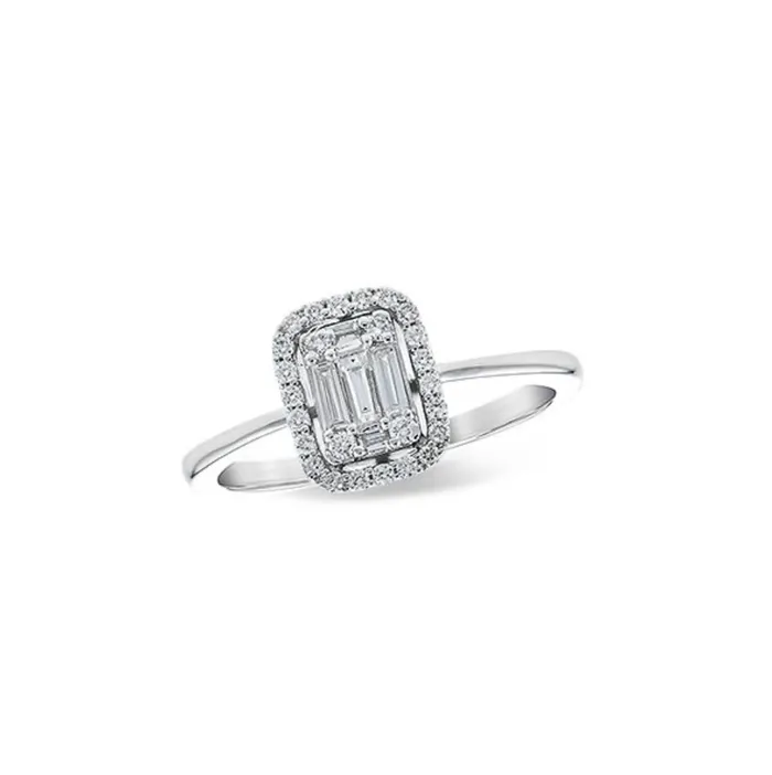 Rings GemsOne 14K WG DIAMOND RECTANGULAR HALO LADIES RING 13TW RG101124WA Rings GemsOne 14K WG DIAMOND RECTANGULAR HALO LADIES RING 13TW RG101124WA